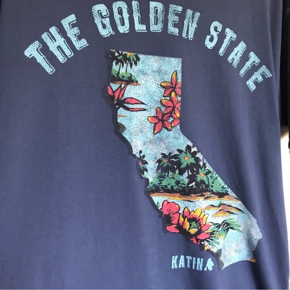 Katin USA Blue The Golden State Graphic T-Shirt Size Large Casual - Picture 3 of 9